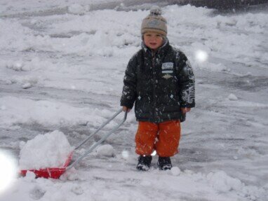 Arbeit im Schnee